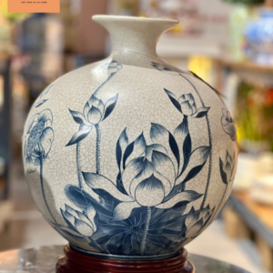 BÌNH HÚT LỘC MEN RẠN HOA SEN