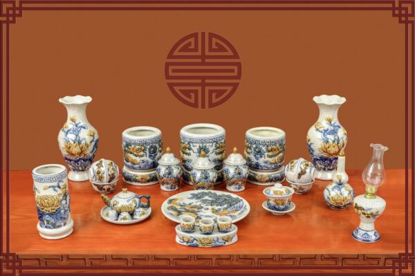 ĐỒ THỜ MEN RẠN BÁT TRÀNG VIỆT NAM 12 MÓN