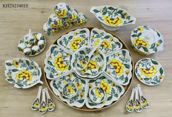 SET HOA MẶT TRỜI HOẠ TIẾT HOA VÀNG
