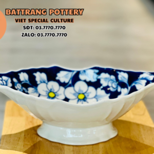 BÁT ĐỰNG GÀ MEN KEM XANH