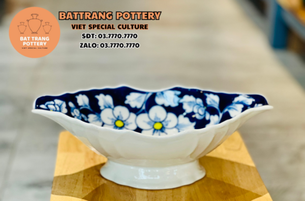 BÁT ĐỰNG GÀ MEN KEM XANH
