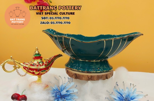 BÁT ĐỰNG GÀ XANH CHỈ VÀNG