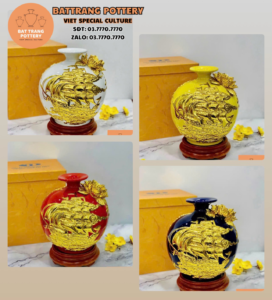 BÌNH HÚT LỘC DÁT VÀNG 18K25CM