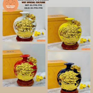 BÌNH HÚT LỘC DÁT VÀNG 18K25CM