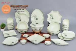 BỘ CHÉN ĐĨA HOẠ TIẾT BỒ CÔNG ANH 29 MÓN