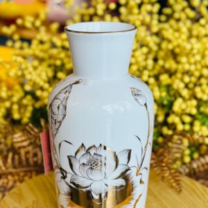 Bình Loe Vẽ Vàng Hoa Sen