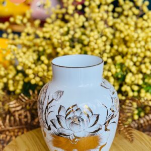Bình Hoa Vẽ Vàng Hoa Sen