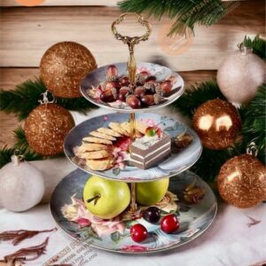 KHAY BÁNH KẸO 3 TẦNG HOA HỒNG