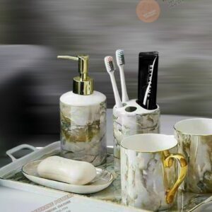 BỘ DỤNG CỤ NHÀ TẮM MEN LOANG NÂU