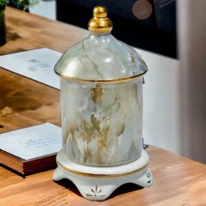 CỐC CÓ NẮP MEN LOANG NÂU