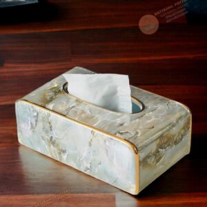 HỘP KHĂN GIẤY MEN LOANG NÂU