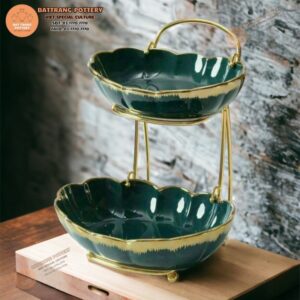 KHAY 2 TẦNG XANH LỤC BẢO