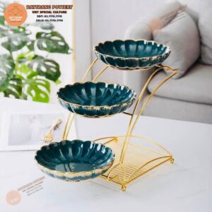 KHAY 3 TẦNG XANH LỤC BẢO